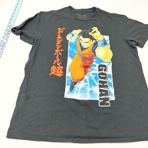 Men's Black Graphic Tee with Gohan Print